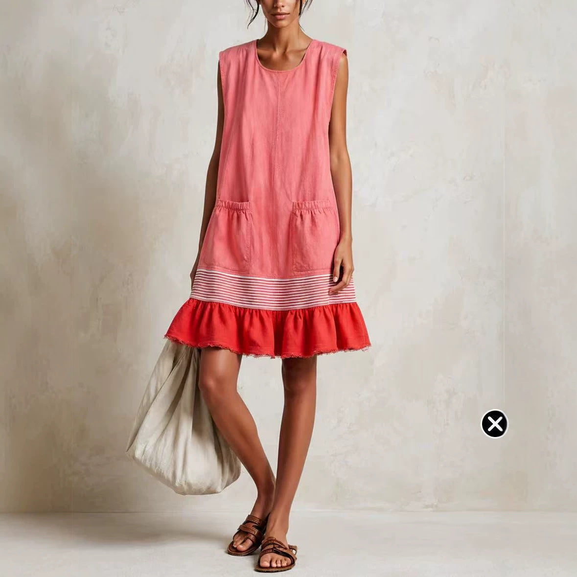Elegant U-Neck Fitted Ruffle Dress for Women Long Dress with Vacation Vibes 