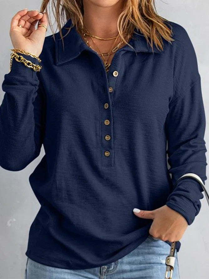 Women's Loose-Fitting Casual Long-Sleeve Top 