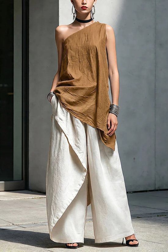 Casual Versatile Fashionable One-shoulder T-shirt 