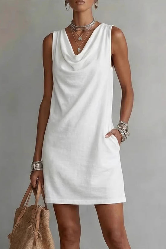Fashionable Womens Off-shoulder Sleeveless Dress 