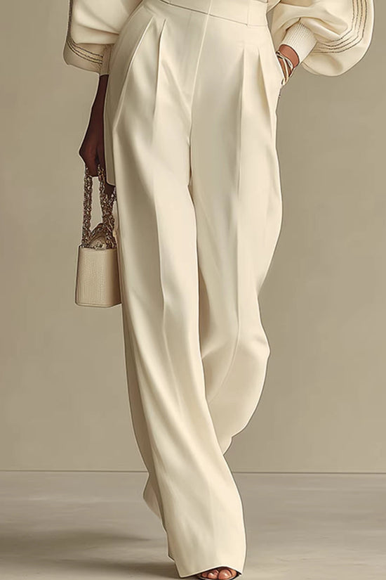 Round Neck Long Sleeved Sweatshirt And Pants Set 