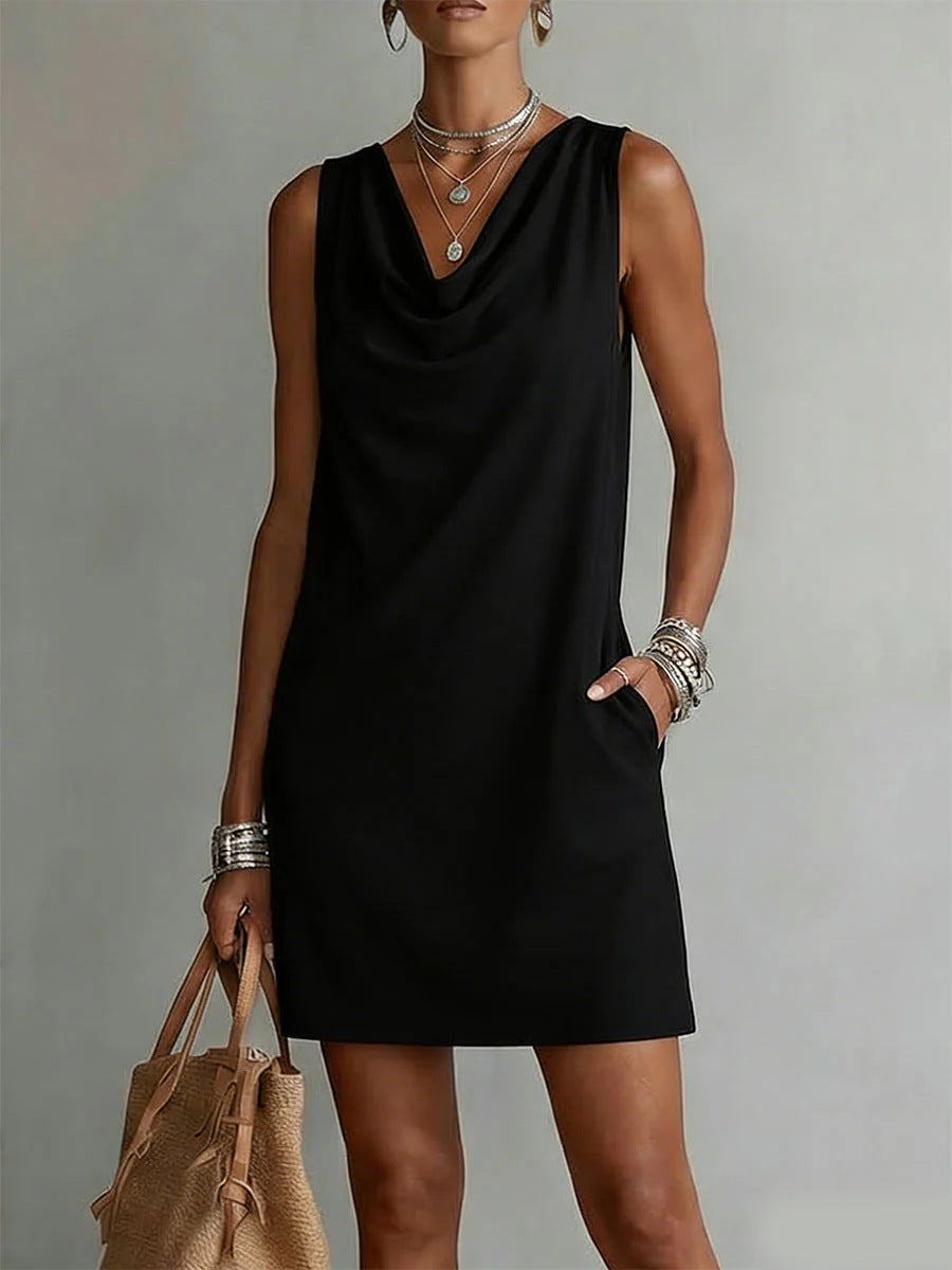 Fashionable Womens Off-shoulder Sleeveless Dress 