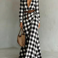  Black And White Large Plaid