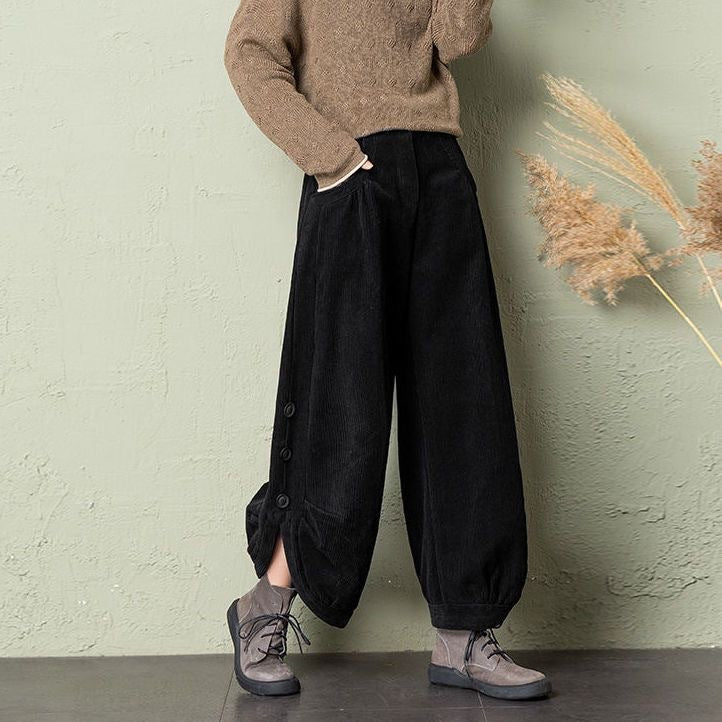 AutumnWinter Corduroy Wide-Leg Pants For Women 