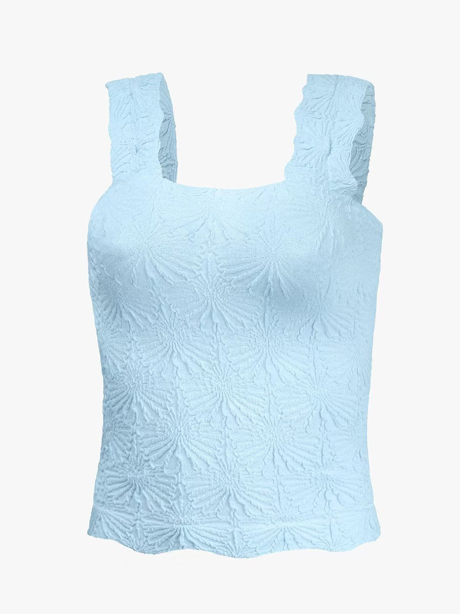 SO ME Floral Jacquard Seamless Tank Top 