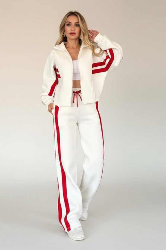 Women’s Y2K Striped Zip-Top Jacket – Retro Track Sports Suit CJ US