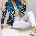  Blue Butterfly White Pants