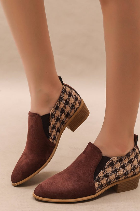 Retro Color-Block Slip-On Shoes For Women 