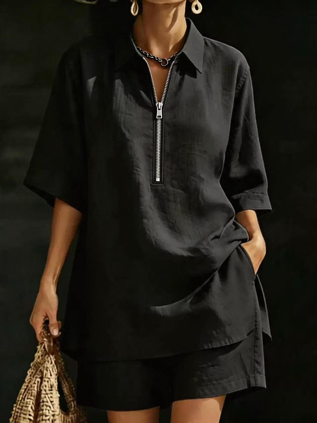 Women's Top Short-Sleeve Shirt Set 