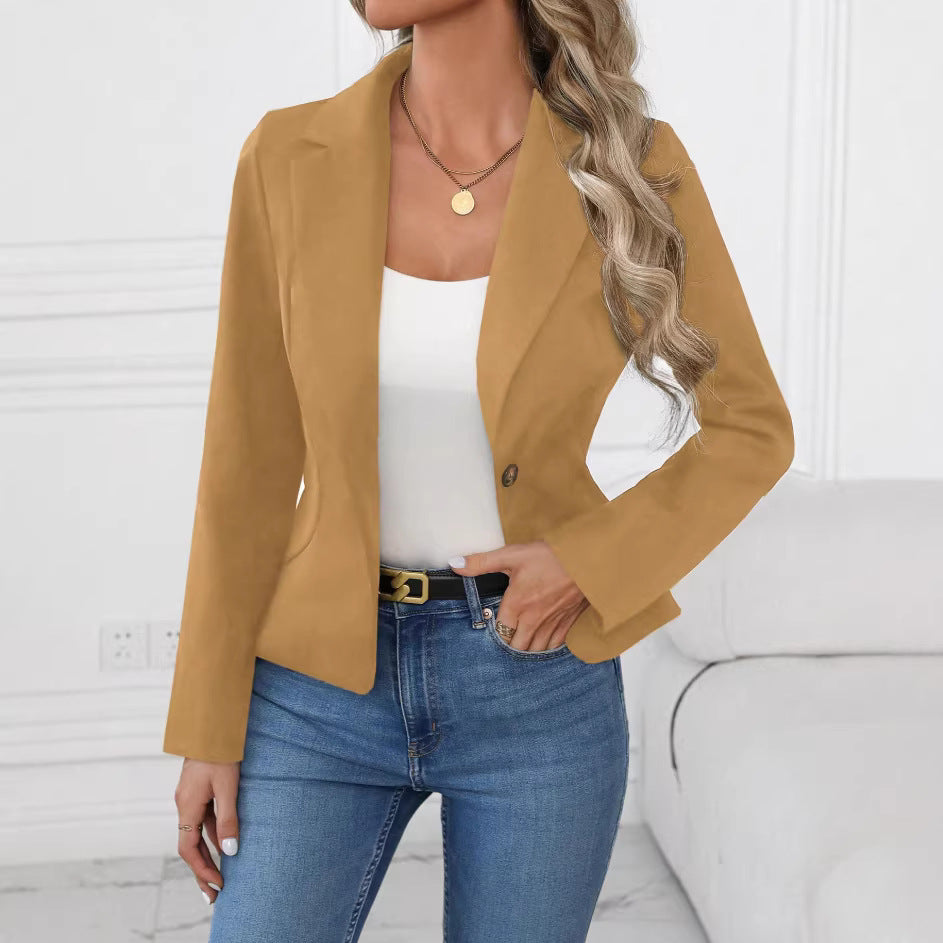 High-end Solid-color Womens Blazer 