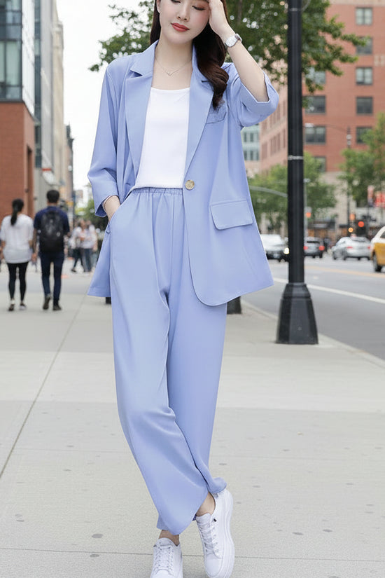 SpringAutumn New Style Professional Long Sleeve Suit Jacket And Pants Two Piece Set 
