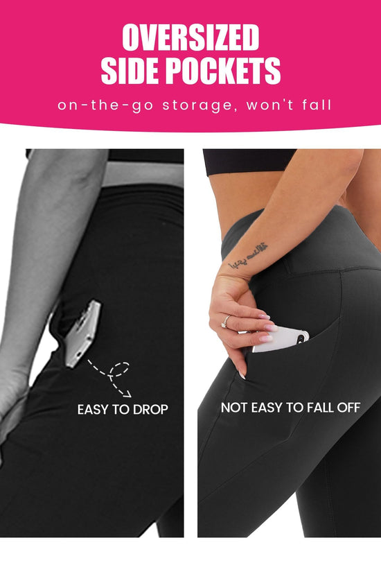 Cropped High-Rise Yoga Pants – Diagonal Pockets & Variegated Print CJ US