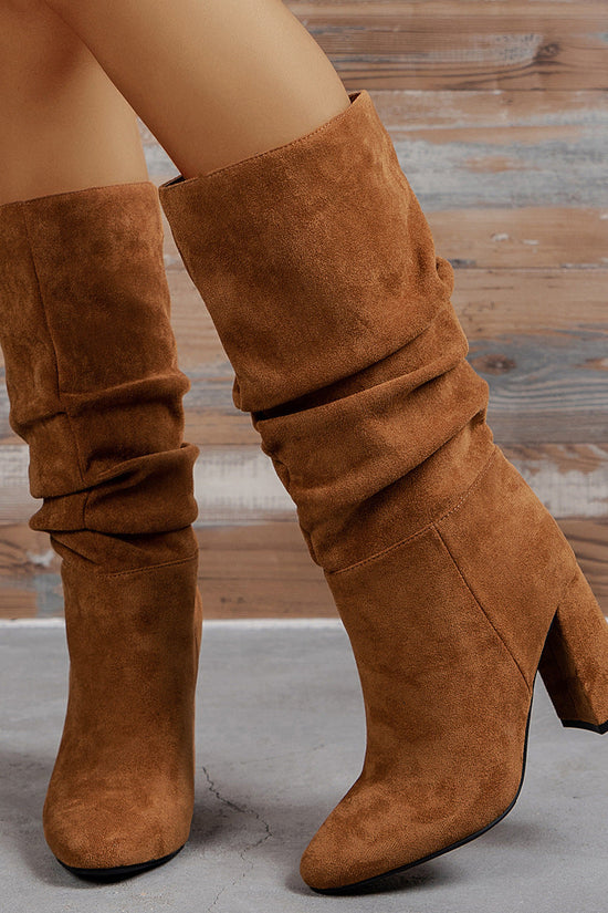 New European And American High Heel Slip-on Fashion Women's Boots CJ
