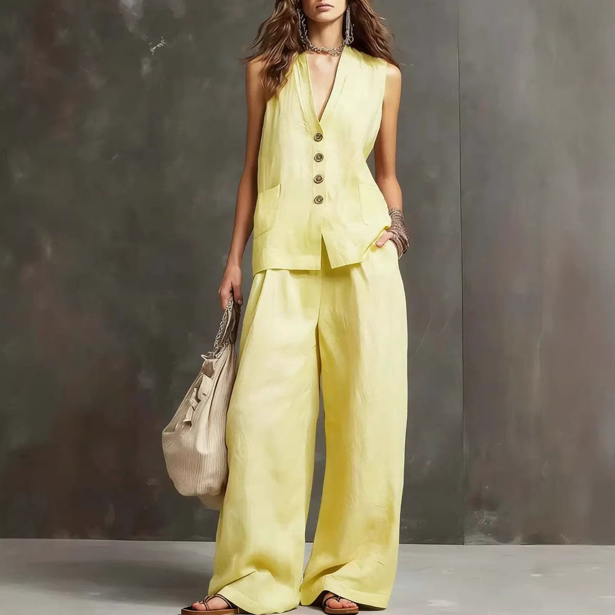 Seasonal Laid-back Linen Suit 