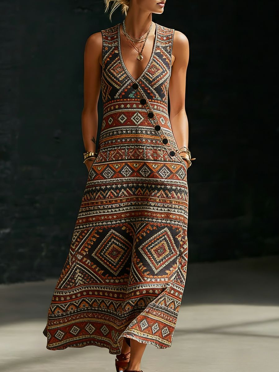 Loose-fitting V-neck Cross-over Shirt And Wide-leg Pants 