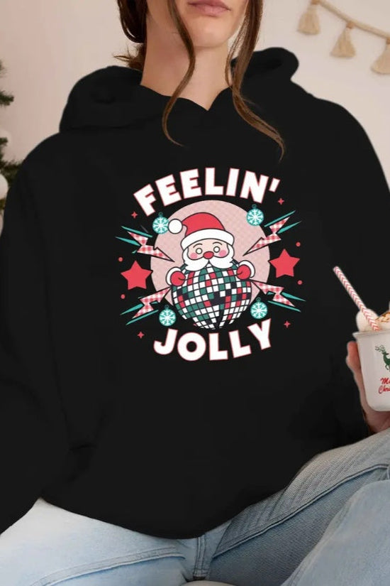 Santa Claus Print Hoodie – Women’s Christmas Pullover CJ US