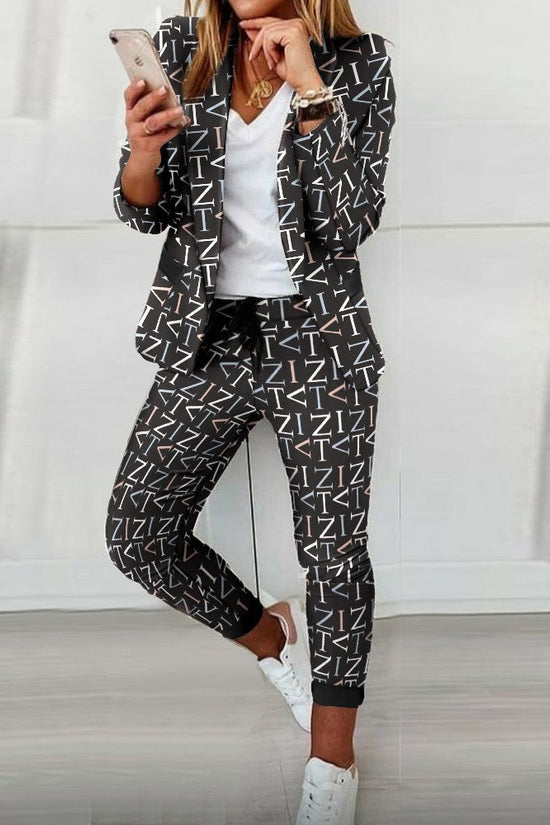 Women’s Plaid Two‑Piece Suit Set 