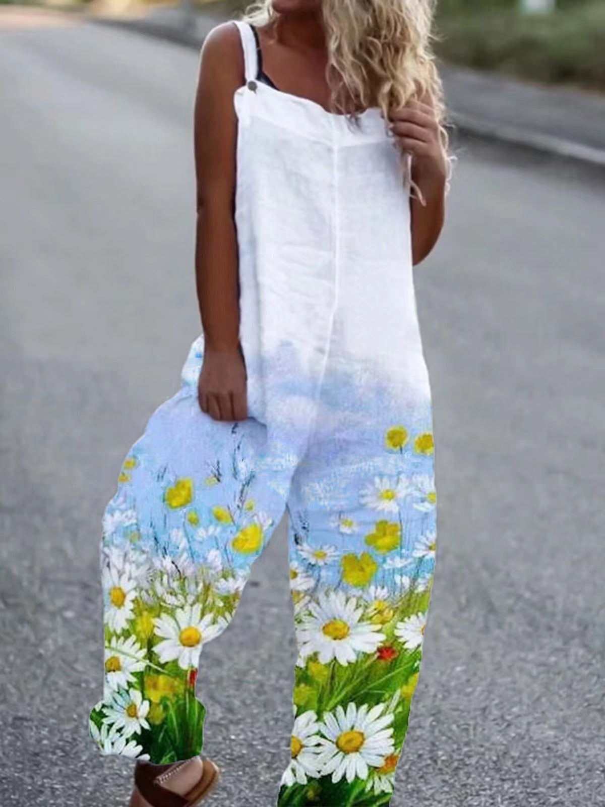 Women’s Butterfly Print Overalls 