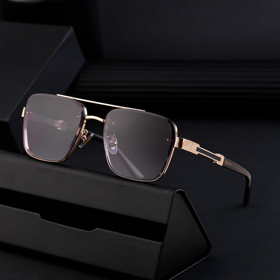 New Retro Sunglasses for Men, Square Frame, Stylish Sun Protection Glasses, High-End Men's Sunglasses 