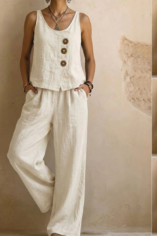 Women's Casual Sleeveless Tank Top And Pants Set 