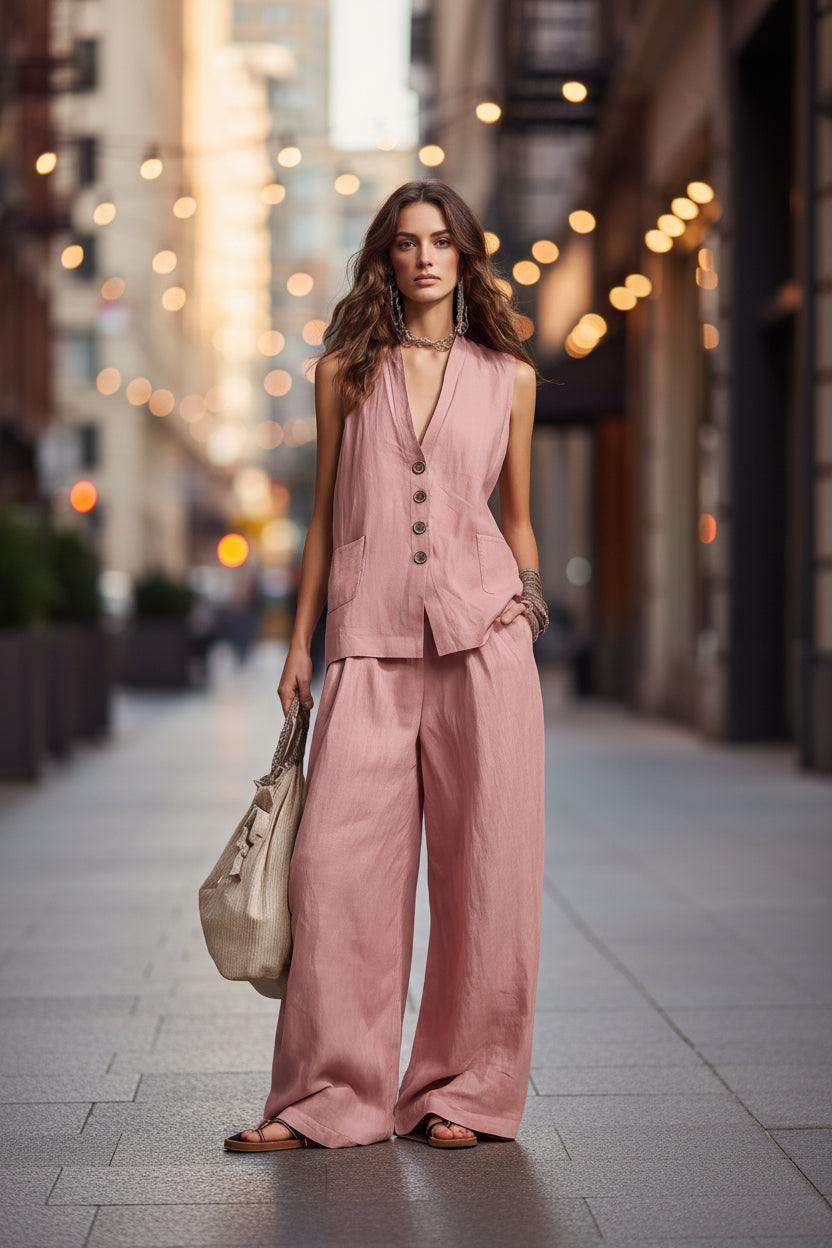Seasonal Laid-back Linen Suit 