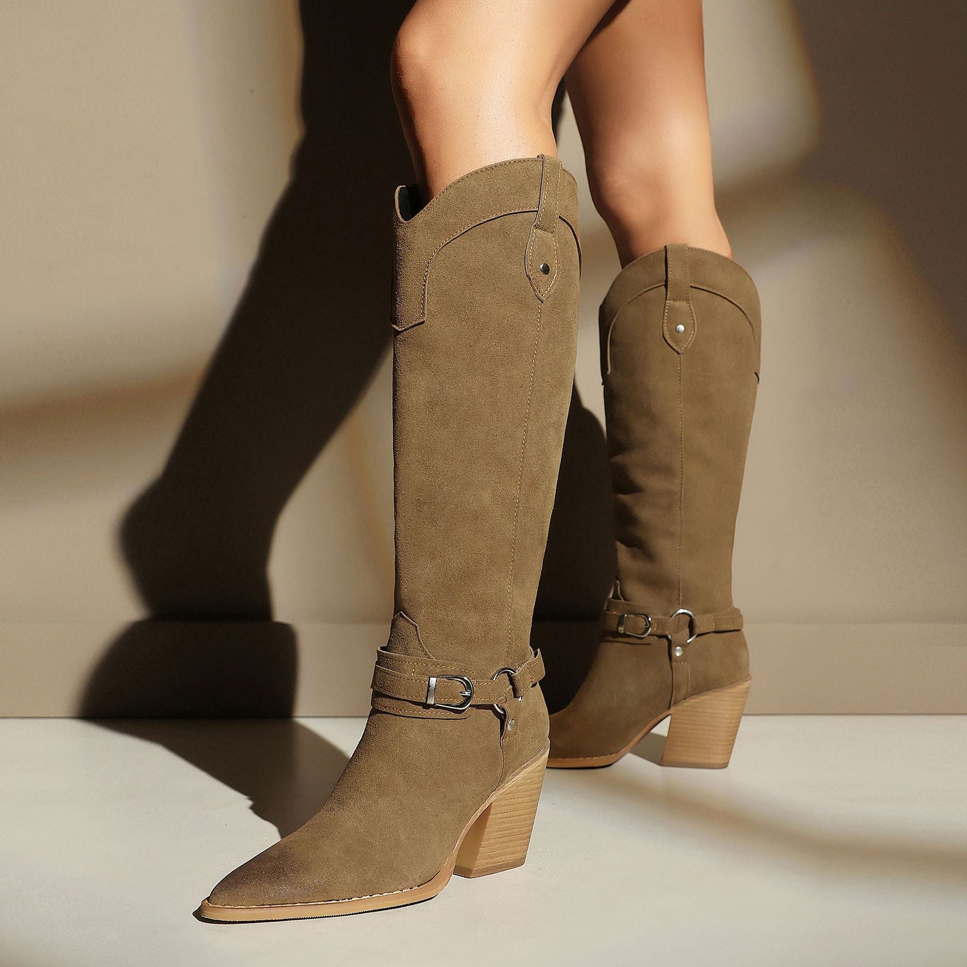 High heels, thick heels, women's boots, high boots, western boots Made to order, ships in 7 days 