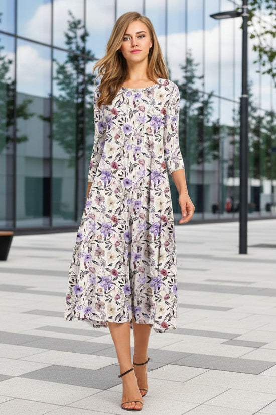 Women's Fashion Floral Slim-fit Short-sleeve Dress 
