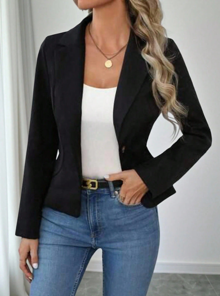 High-end Solid-color Womens Blazer 