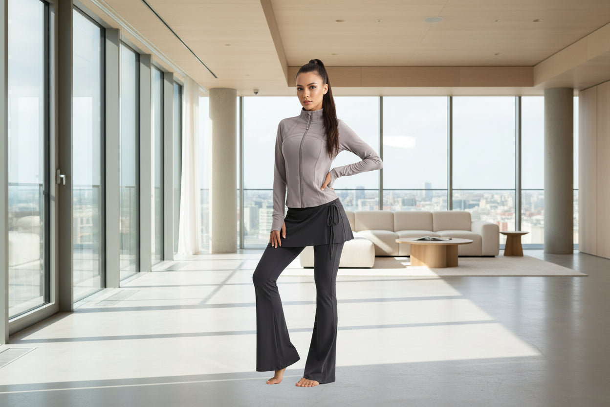 Long-sleeve Running Outfit With Zipper professional Gymwear Thats Slimming And Figure-flattering 