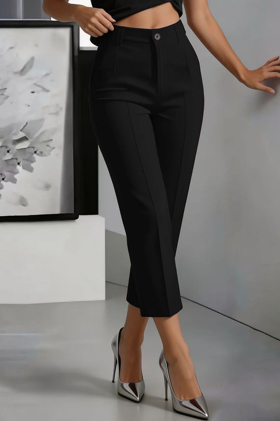 Women's High-Waisted Drapey Straight-Leg Pants 