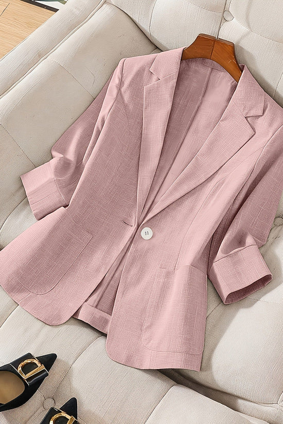 Three-quarter-sleeve Single-button Professional Casual Blazer 