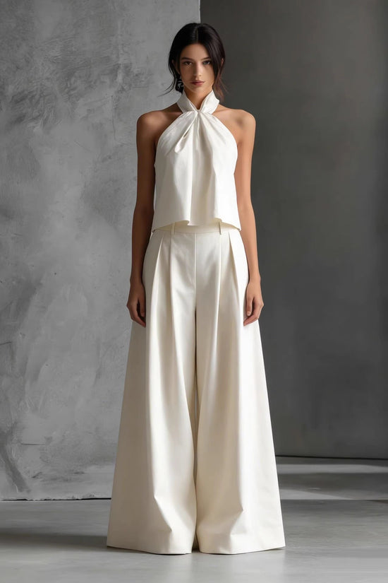 Loose-fitting Sleeveless Top And Wide-leg Pants Two-piece Set 