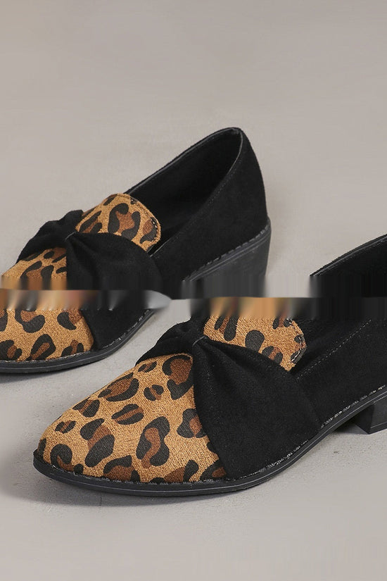 Women’s Leopard Print Pumps – Bow Detail Casual Fashion Heels CJ
