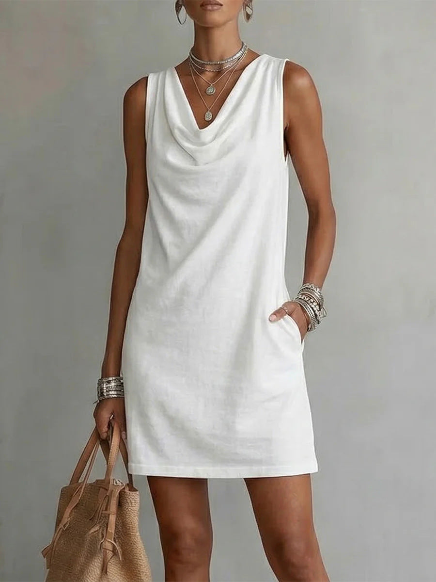 Fashionable Womens Off-shoulder Sleeveless Dress 