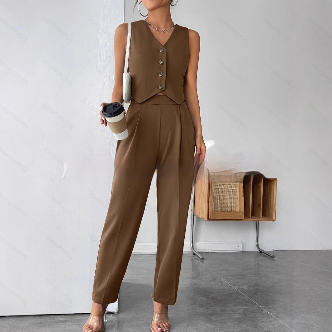 Womens Jumpsuit Commuter Slim Fit Suit 