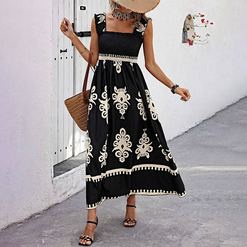 Women’s Wide-Strap Printed Maxi Dress CJ US