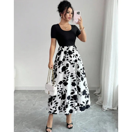 Floral Scoop-Neck Maxi Dress 