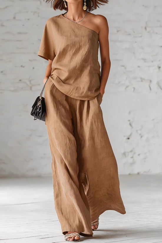 Fashion Top And Wide-leg Pants Casual Set 