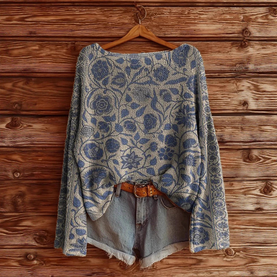 Women’s Fall Wildflower Print Long Sleeve T-Shirt 