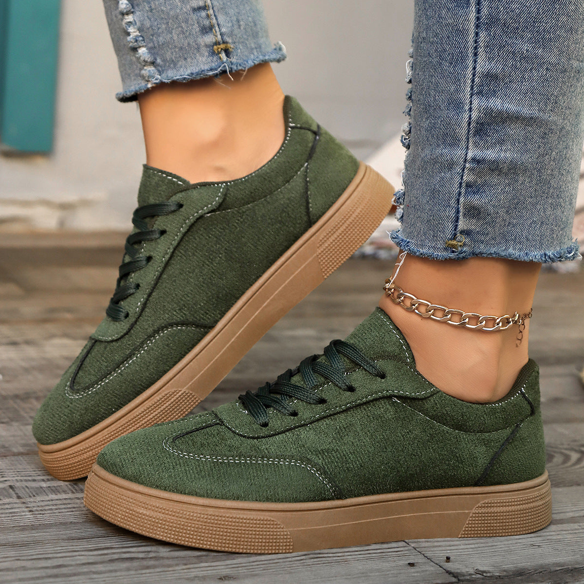 Round Toe Elegant Student Casual Lace Up Shoes CJ