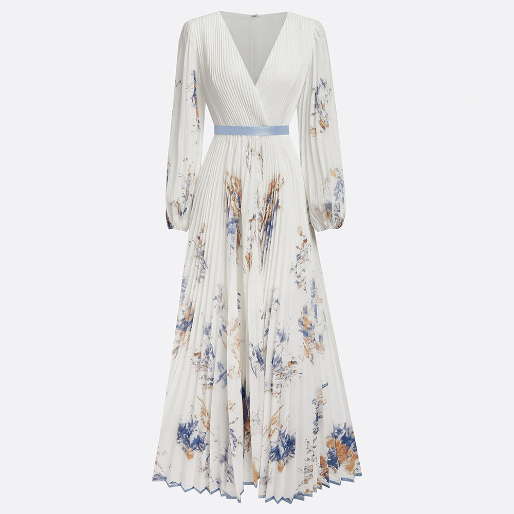 Long sleeved V-neck dress 