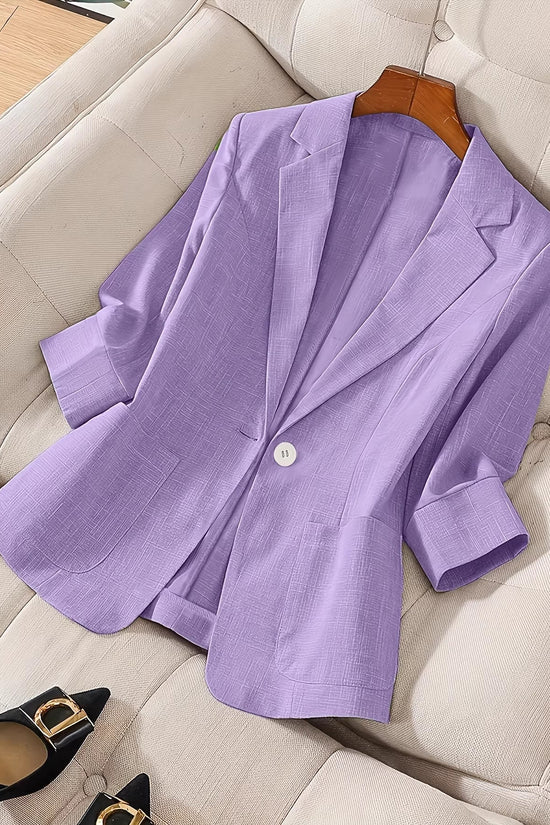 Three-quarter-sleeve Single-button Professional Casual Blazer 
