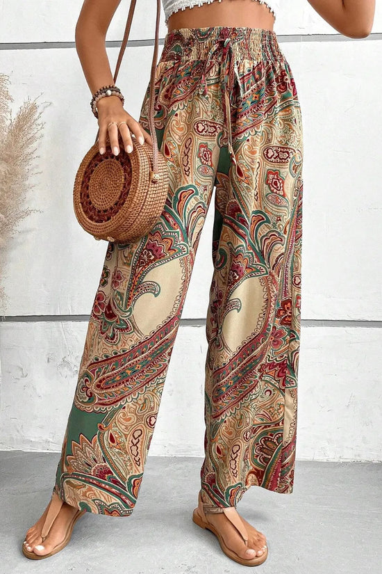 Printed Wide Leg Pants 