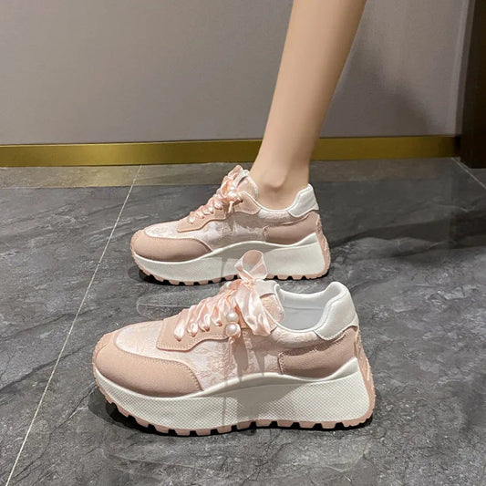 Lace Up Platform Athletic Sneakers 