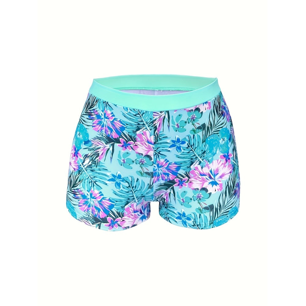 Printed High‑Waist Slimming Bikini Three‑Piece Set CJ US