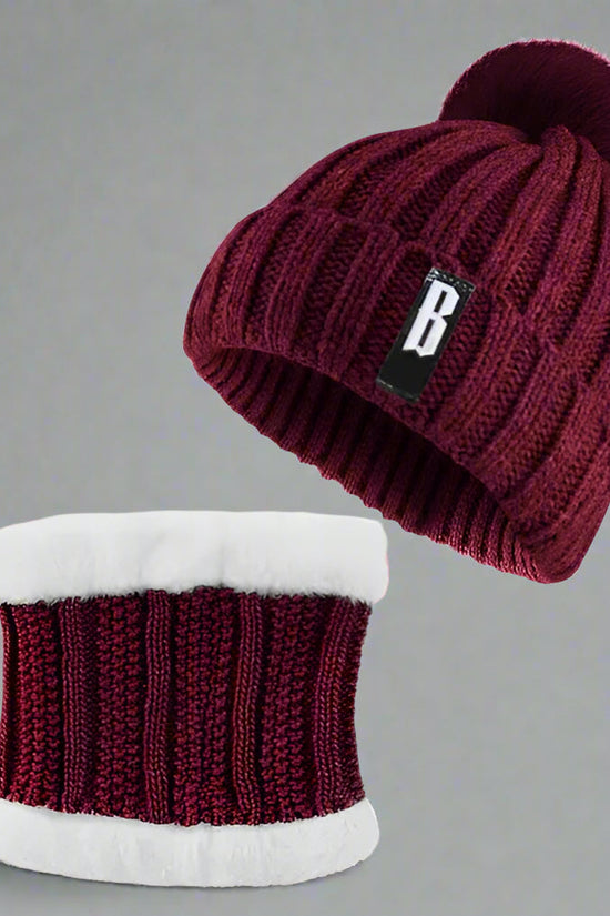 Winter Beanie Hat Scarf Set Women Warm Knitting Skull Cap CJ US