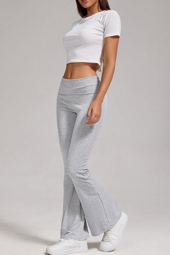 🔥 Women's Low-Waisted Folded Waist Flared Pants - Low-Rise Wide-Leg Trousers FitiqueFit
