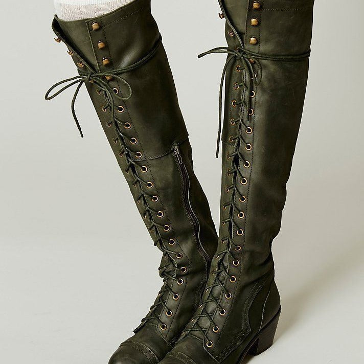 Women’s Over-the-Knee Boots – Round Toe Stylish Tall Winter Boots - FitiqueFit