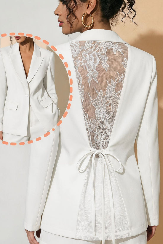 New high-end back thin lace see through strap waist cinching suit jacket women's black suit jacket 