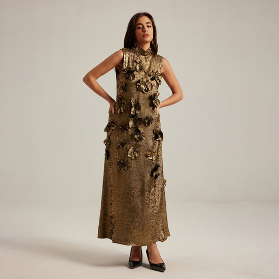 🌸 Three-Dimensional Floral Sleeveless A-Line Dress eprolo